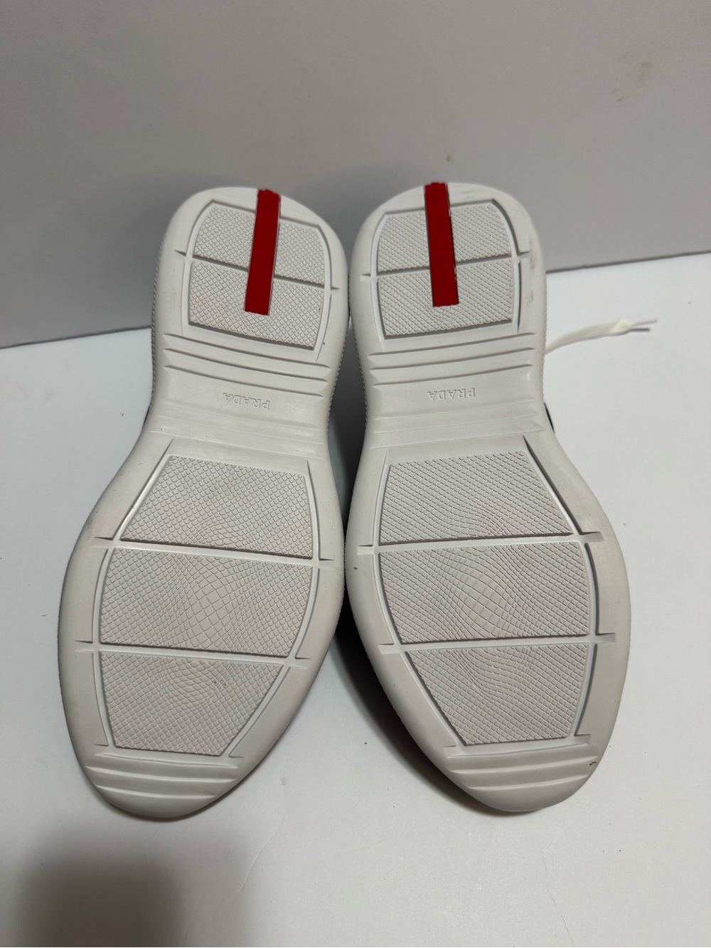 Prada America’s Cup Style Patent Mesh Sneakers Navy White Men’s Size 10.5 EU 44 - Picture 5 of 10